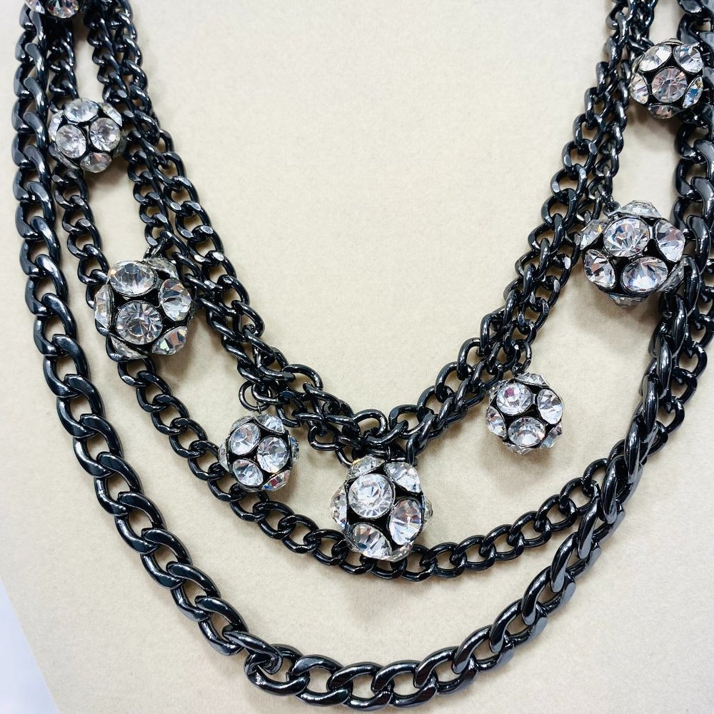 Premier Designs Chunky Convertible Layered Crystal Bauble Necklace
